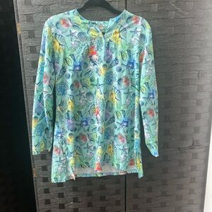 Colorful Sea Life Print Blouse